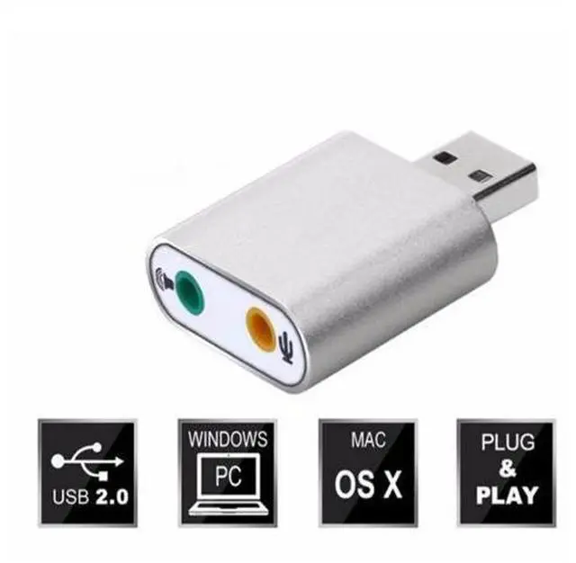Main image of 1pcs Audio Sound Card Adpater Mini External USB 2.0 7.1 CH Virtual Audio Sound Card Adapter Converter for Notebook PC