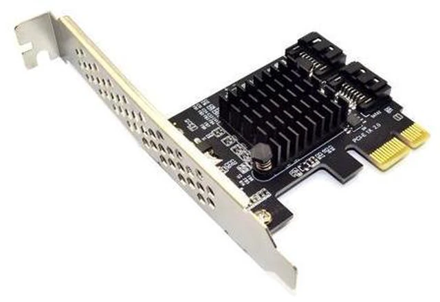 Alt view image 4 of 5 - SATA 1X 4X 8X 16X Cards PCI Express to SATA 3.0 2-Port SATA III 6Gbps Expansion Adapter Boards with Marvel 9125 chip