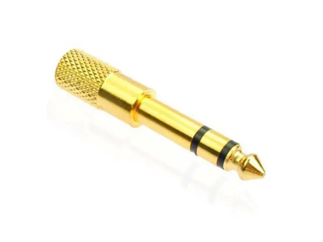 Alt view image 2 of 3 - Gold 6.3mm 1/4" Male Plug to 3.5mm 1/8" Female Jack Stereo Headphone Audio Adapter Home Connectors Adapter Microphone