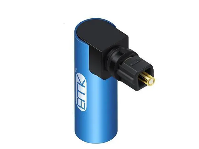 Alt view image 2 of 3 - Full EMK Right Angle Digital Optical Audio Cable SPDIF Toslink 90 Degree Optical Adapter for Speaker Soundbox TV