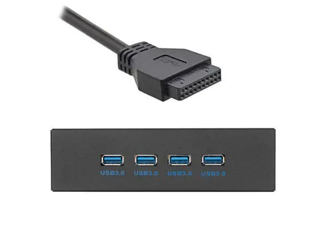 Alt view image 3 of 3 - Motherboard 20Pin Connector Cable for 5.25" CD-ROM Bay to USB 3.0 HUB 4 Ports Front Panel