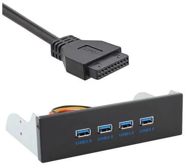 Main image of Motherboard 20Pin Connector Cable for 5.25" CD-ROM Bay to USB 3.0 HUB 4 Ports Front Panel