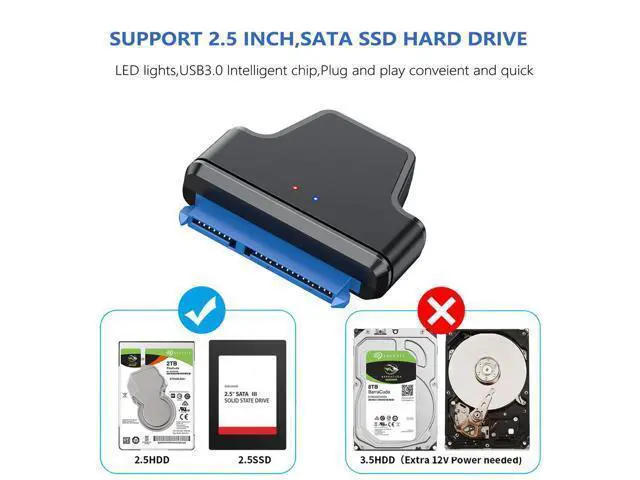Alt view image 2 of 3 - Mass Storage Class 5Gbps Micro USB 3.0 to SATA 22Pin 7+15 Enclosure Adapter for 2.5" Hard Disk Drive SSD HDD