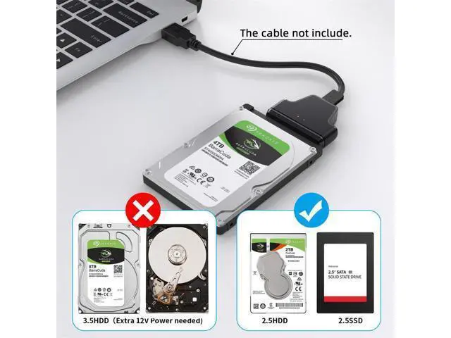 Alt view image 3 of 3 - Mass Storage Class 5Gbps Micro USB 3.0 to SATA 22Pin 7+15 Enclosure Adapter for 2.5" Hard Disk Drive SSD HDD