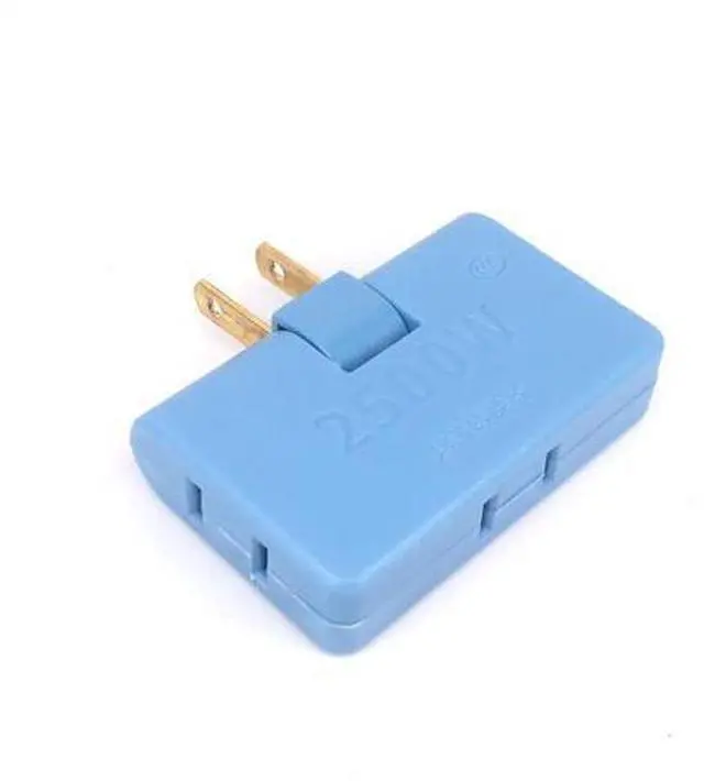 Alt view image 2 of 6 - Rotatable Socket Converter One In Three 180 Degree Extension Plug Multi plug Mini Slim Wireless Outlet Adapter Light Convenient Color:Blue