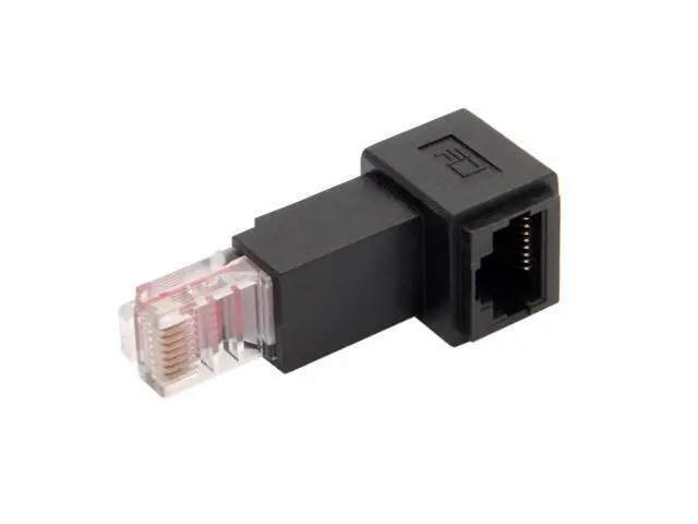 Alt view image 2 of 3 - Chenyang Up Angled 90 Degree 8P8C FTP STP UTP Cat 5e Male to Female Lan Ethernet Network Extension Adapter