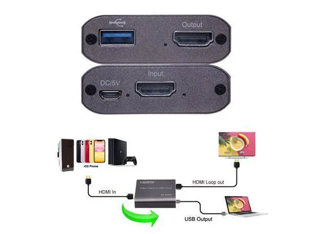 Alt view image 2 of 3 - HDMI Video Capture Card HD 1080P 4K 60Hz HDMI To USB 3.0 Video Capture Board Game Record Live Streaming Broadcast Local Loop Out