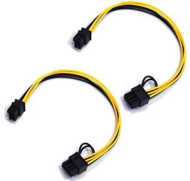 Main image of Endlesss 6 Pin Male to 8 Pin (6+2) Male PCIe Adapter Power Cable PCI Express Extension Cable 12.5 Inches (2 Pack)