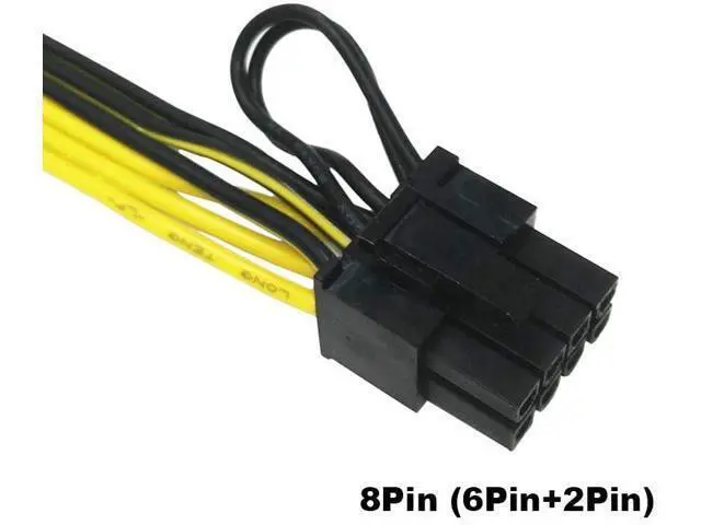 Alt view image 6 of 7 - Endlesss 6 Pin Male to 8 Pin (6+2) Male PCIe Adapter Power Cable PCI Express Extension Cable 12.5 Inches (2 Pack)