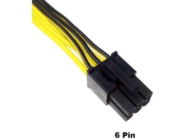 Alt view image 5 of 7 - Endlesss 6 Pin Male to 8 Pin (6+2) Male PCIe Adapter Power Cable PCI Express Extension Cable 12.5 Inches (2 Pack)