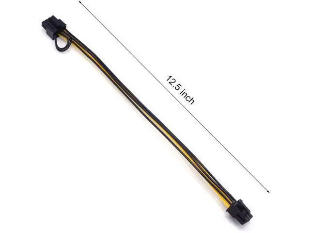 Alt view image 7 of 7 - Endlesss 6 Pin Male to 8 Pin (6+2) Male PCIe Adapter Power Cable PCI Express Extension Cable 12.5 Inches (2 Pack)