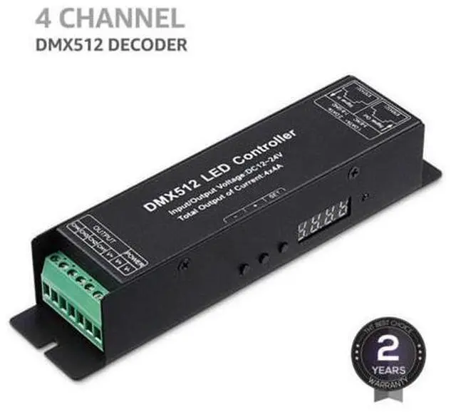 Main image of Led Controller with Display Digital Tube Dmx512 Decoder Driver Dimmer Dc 12 24V 3X4A for Rgb Led Strip Lights (3 Channel)