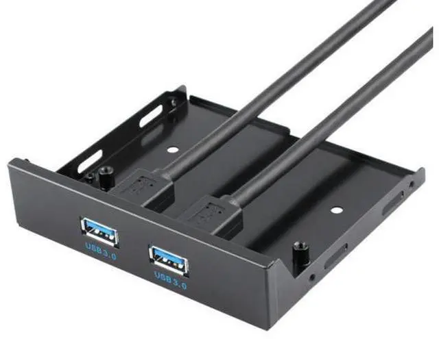 Main image of 3.5" Floppy Bay Internal 20 Pin 2 Ports USB 3.0 Front Panel Bracket Cable usb3.0 to 20pin/19pin