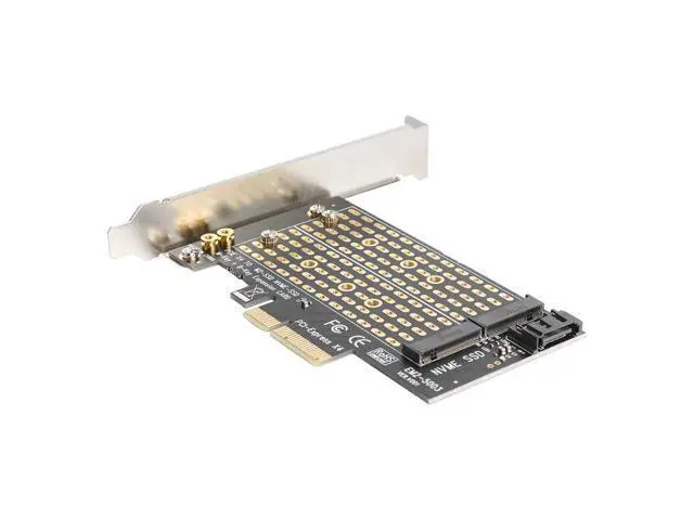 Alt view image 2 of 5 - M.2 NVME to PCIE Adapter Module Board M+B Key NGFF SSD to PCI-E 3.0 X4 SATA Expansion Card adapter add on cards Computer Acc