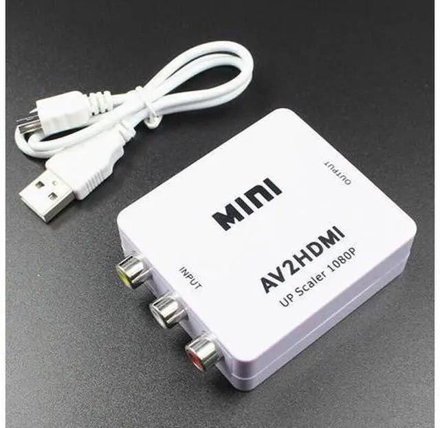 Main image of RCA AV to HDMI Converter Adapter Mini Composite CVBS to HDMI AV2HDMI Converter Adapter - White