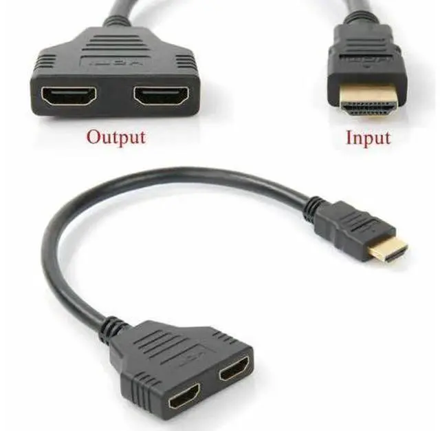 Main image of Splitter 1 Input Male to 2 Output Female Port Cable Adapter Converter 1080 Pvideos multimedia devices For PS4 PS3 games