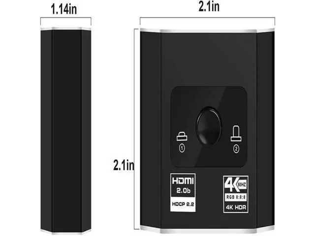 Alt view image 2 of 3 - HDMI-compatible Splitter 4K 60HZ HD2.0 Switch for PS5 Bi-Direction 1x2/2x1 Adapter Switcher 2 In 1 Out for PS4 TV Box HD Switch