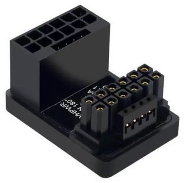 Main image of Graphics Card GPU Power Supply Adapter 180 Degree U Turn Connector 12+4P 16P to 16P for Desktop Chassis Card Wire PH316(Black PH316 B)