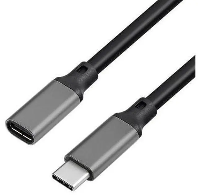 Main image of 10Gbps Gen2 Type-C USB 3.1 Male to USB-C Female Extension Data 100W Charging Cable Extender Cord Reversible Design 1m 2m 3m 0.2mBlack
