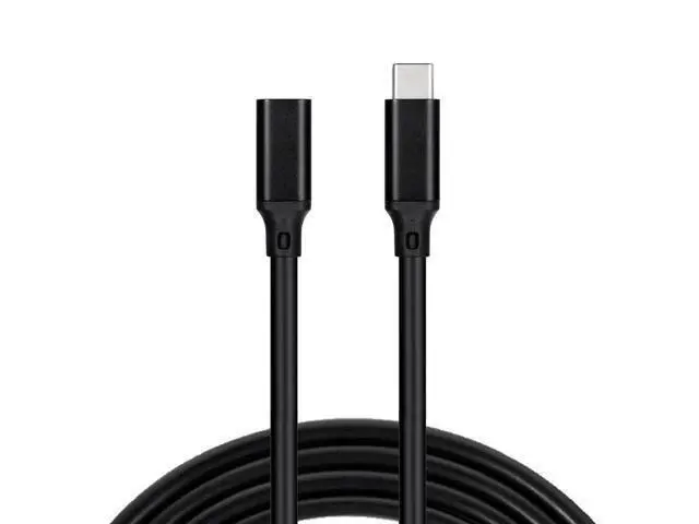Alt view image 3 of 4 - 10Gbps Gen2 Type-C USB 3.1 Male to USB-C Female Extension Data 100W Charging Cable Extender Cord Reversible Design 1m 2m 3m 0.2mBlack