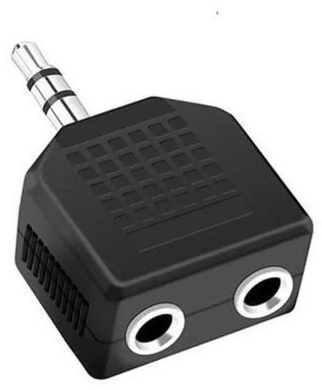 Main image of 3.5mm 1 Male To 2 Female Double Earphone Headphone Y Splitter Cable Cord Dual Track Adapter Plug for MP3 Phone Black Color(10pcs)