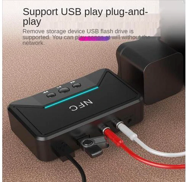 Main image of Wireless Bluetooth-compatible 5.0 Receiver Adapter NFC 3.5mm RCA Audio Music AUX Dongle Stereo Receptor for Amplifier Speaker