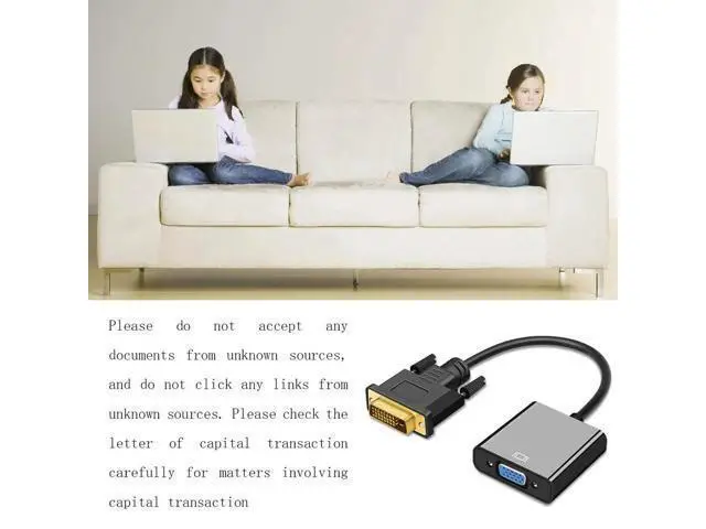 Alt view image 5 of 5 - DVI(24+5) Dual Link Female to VGA 15 Male Monitor Adapter Converter For HDTV for PC Computer Converter