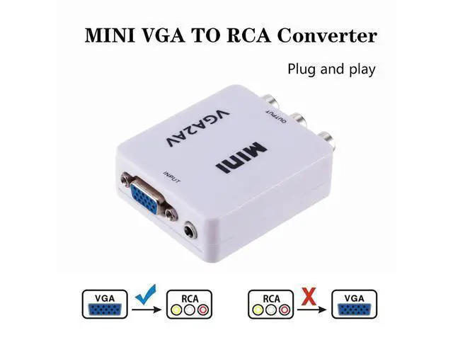 Alt view image 5 of 5 - 2020 VGA to AV Mini Converter Adapter Support 1080P VGA2AV Converter PC to TV HD Computer to TV Wholesale