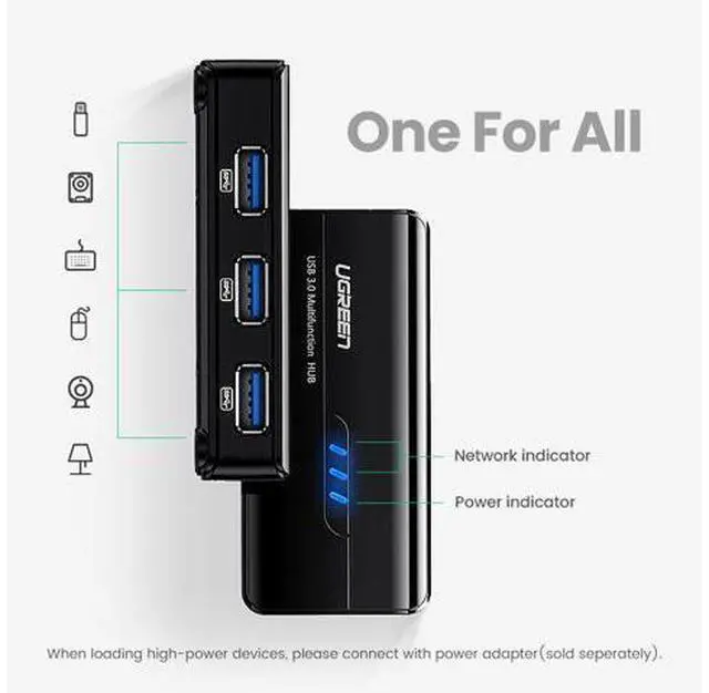 Alt view image 3 of 7 - Ugreen USB Ethernet Adapter Hub USB 3.0 to RJ45 Lan 10/100/1000M Network Card for Xiaomi Mi Box 3/S USB Lan For Macbook