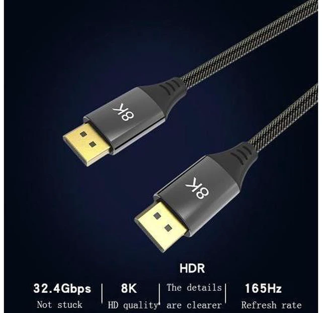 Alt view image 5 of 5 - 1.5m DP1.4 Version 8K DisplayPort Male to Male Computer Monitor HD Cable