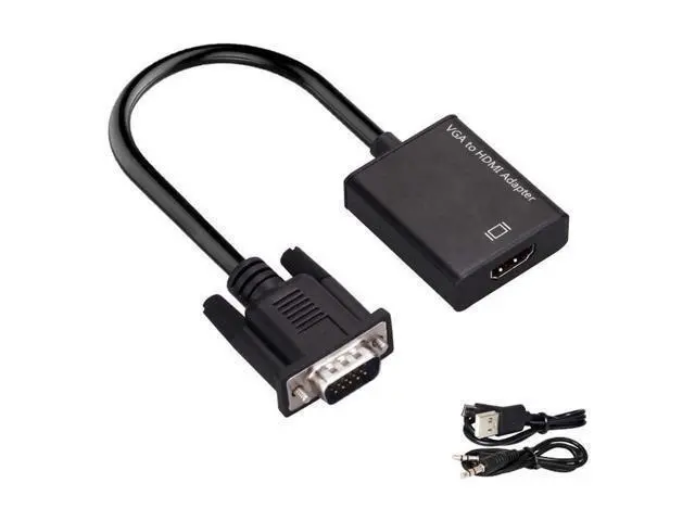 Alt view image 2 of 6 - VGA to HDMI Adapter Cable, VGA Male to HDMI Female Cable Converter Adapter with 1080P HD Video and USB Audio Support for Connecting Old PC, Laptop with a VGA Output to New Monitor, HDTV
