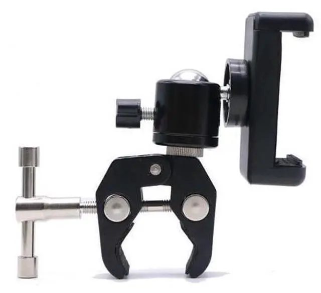 Alt view image 2 of 4 - Universal Super Clip Clamp Mount with 1/4" Screw Ball Head Mount for Cameras Lights Umbrellas Hooks Shelves Plate Glass