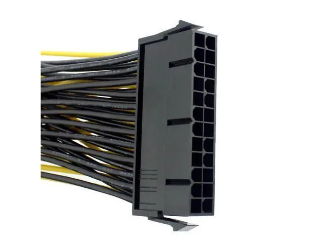 Alt view image 3 of 6 - 20+4Pin Dual PSU Power Supply Cable 24Pin ATX Motherboard Adapter Connector Extension Cables 18AWG Line for Mining Miner 20cm