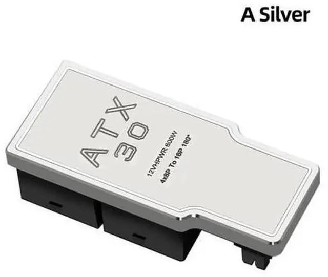 Main image of ATX3.0 Power Adapter Connector 4X 8Pin Female to Male 12VHPWR 12+4P 600W 180° Angled for RTX4090/RTX4080 16GB/12GB Graphics Card(A Silver)