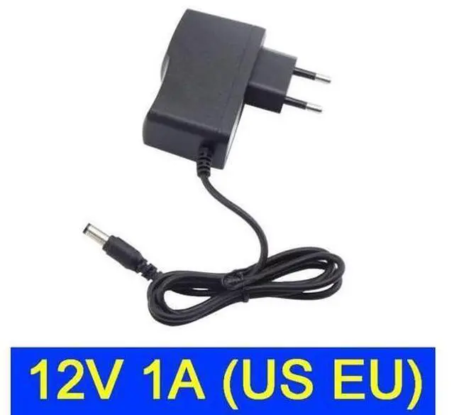 Main image of AC 100V-240V DC Power supply Adapter plug Converter 12V 1A 1000ma For LED Strip Light CCTV Charger Switch 5.5mmx2.5mm US/EU plug (US plug )