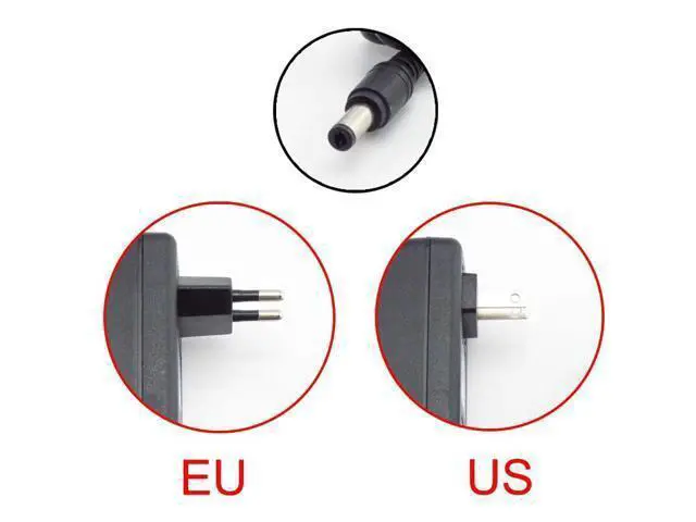 Alt view image 3 of 6 - AC 100V-240V DC Power supply Adapter plug Converter 12V 1A 1000ma For LED Strip Light CCTV Charger Switch 5.5mmx2.5mm US/EU plug (US plug )