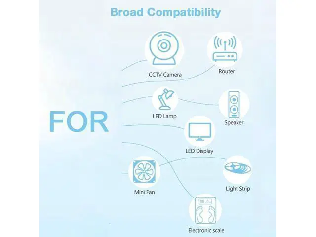 Alt view image 4 of 6 - AC 100V-240V DC Power supply Adapter plug Converter 12V 1A 1000ma For LED Strip Light CCTV Charger Switch 5.5mmx2.5mm US/EU plug (US plug )