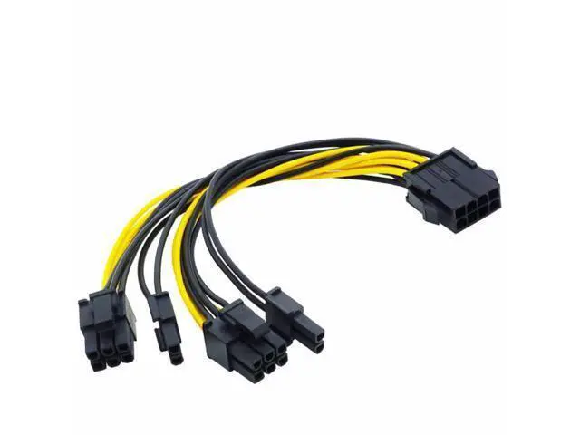 Alt view image 5 of 5 - CPU 8pin to 2-port PCIE 8pin Dual PCI-Express 6+2pin Y Splitter Miner GPU Graphics Card Power Supply Cable Cord 18AWG 20CM (6Pin to Dual 8Pin)