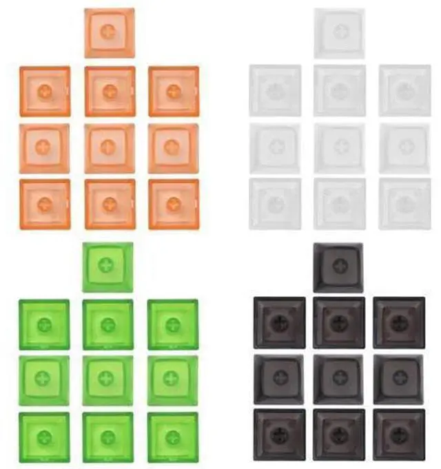 Alt view image 2 of 6 - Crystal Keycaps PBT Backlit Keycaps w/ Transparent Layer for Mechanical Keyboard(Transparent White)