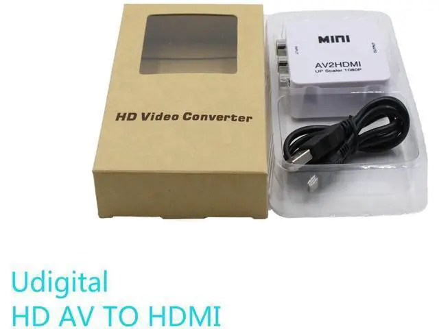 Alt view image 5 of 5 - Udigital Mini RCA/AV 3RCA Composite Video AV to HDMI Converter for TV/PC/PS3/Xbox one/Blue-Ray DVD, DVR 1080P Upscaler