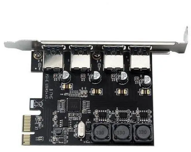 Alt view image 2 of 7 - Four Ports USB 3.0 Super Fast 5Gbps PCI-E Expansion Card PCI Express Adapter Converter Card 6A Power Supply Module For Desktop PC
