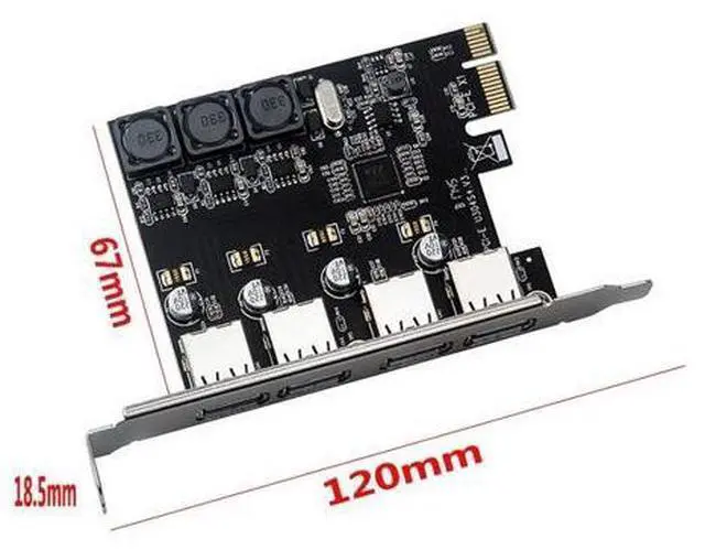 Alt view image 3 of 7 - Four Ports USB 3.0 Super Fast 5Gbps PCI-E Expansion Card PCI Express Adapter Converter Card 6A Power Supply Module For Desktop PC