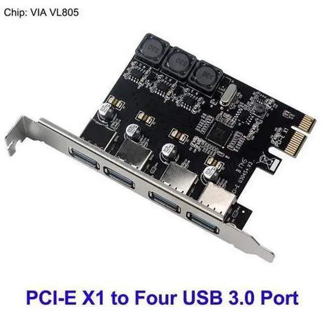 Alt view image 6 of 7 - Four Ports USB 3.0 Super Fast 5Gbps PCI-E Expansion Card PCI Express Adapter Converter Card 6A Power Supply Module For Desktop PC