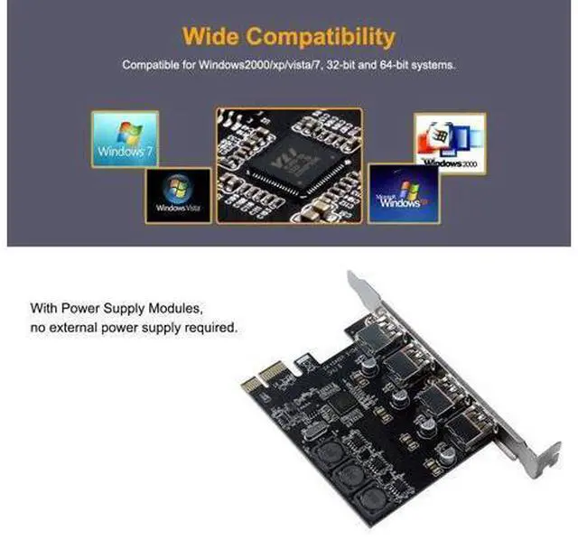 Alt view image 5 of 7 - Four Ports USB 3.0 Super Fast 5Gbps PCI-E Expansion Card PCI Express Adapter Converter Card 6A Power Supply Module For Desktop PC