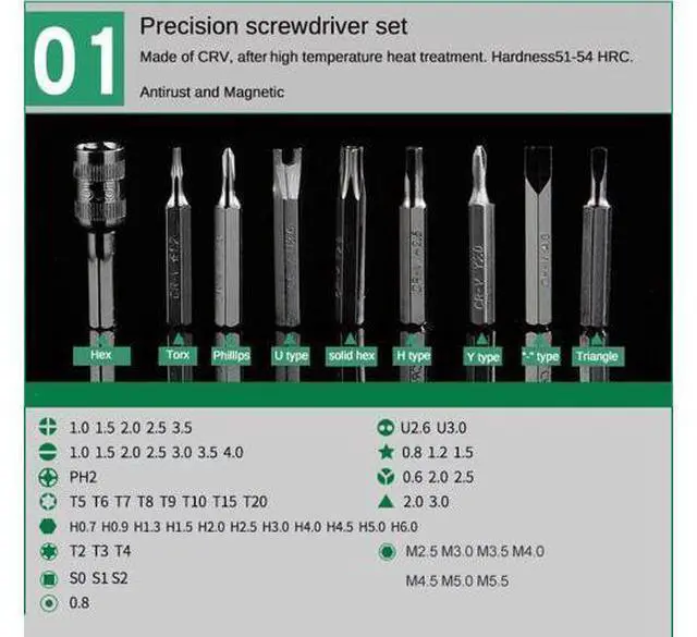 Alt view image 3 of 7 - ELECALL CRV Material 61 in 1 screwdriver Bit Magnetic Driver Kit Precision Screwdriver set Hand Tools for Phone Electronics Repair Tool Kit