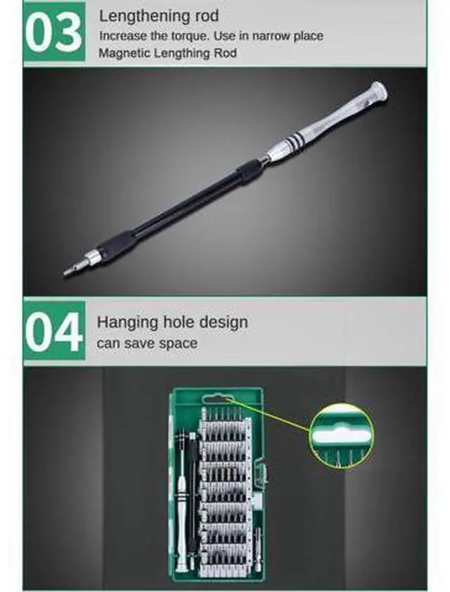 Alt view image 5 of 7 - ELECALL CRV Material 61 in 1 screwdriver Bit Magnetic Driver Kit Precision Screwdriver set Hand Tools for Phone Electronics Repair Tool Kit