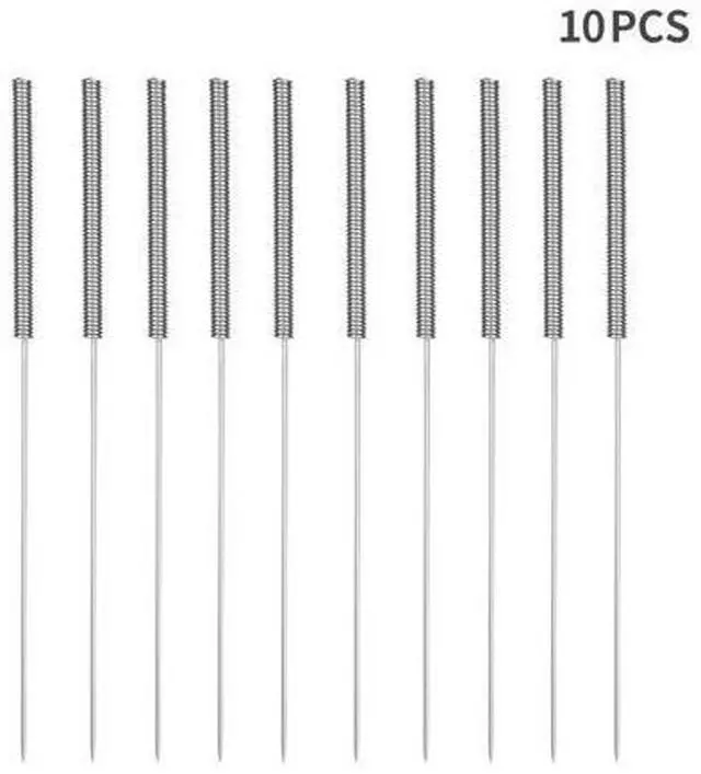 Alt view image 3 of 3 - 10Pcs 3D Printer part Nozzles+10Pcs Cleaning Kit Stainless Steel Cleaning Needle 0.4mm nozzle Needles 1Pack Tweezers Tool Kit