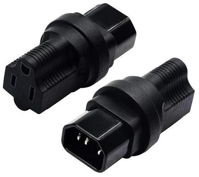 Main image of 3 prong USA C14 to NEMA 5-15R Plug Power Adapter for Standard Computer Power Adapter 10A/250V (IG-320) (NEMA 5-15R to IEC 60320-C14)(2 pack)