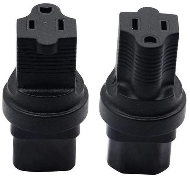 Alt view image 6 of 7 - 3 prong USA C14 to NEMA 5-15R Plug Power Adapter for Standard Computer Power Adapter 10A/250V (IG-320) (NEMA 5-15R to IEC 60320-C14)(2 pack)