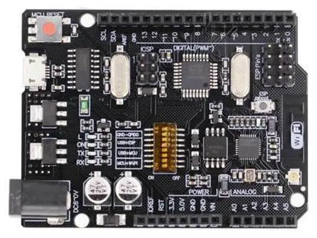 Main image of WiFi R3 ATmega328P Development Board 32Mb Memory ESP8266 Module Board USB-TTL CH340G DIP-switch Easy To Use